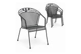 Royal Garden Elegance 4er-Set Stapelsessel Streckmetall Eisengrau