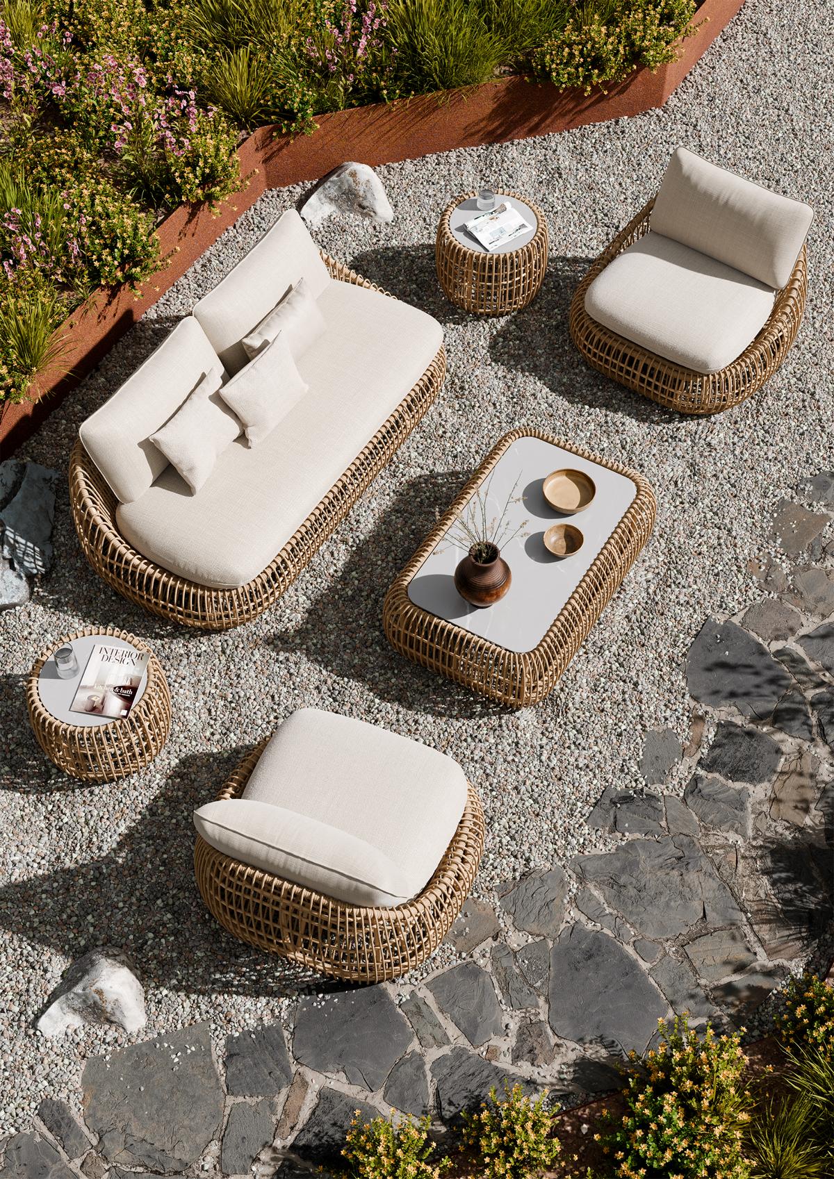 Ambientebild Royal Garden Norden Lounge-Set Sand mit Fairstone Tisch