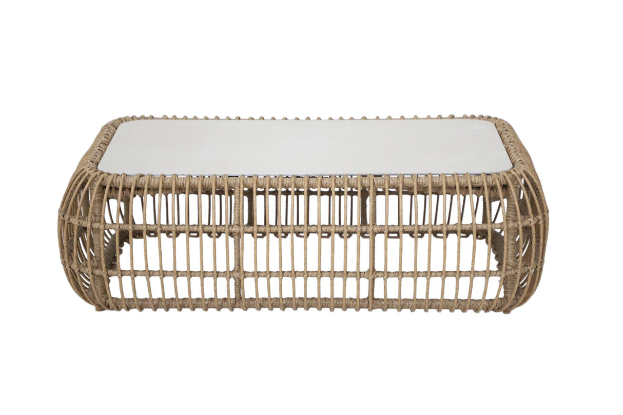 Frontbild Royal Garden Norden rechteckiger Polyrattan Loungetisch 125,5 x 80,5