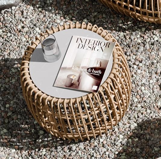 Ambientebild Royal Garden Norden runder Polyrattan Loungetisch