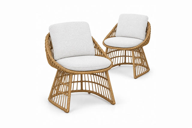 Royal Garden Norden Geflecht Gartenstühle 2er Set Sand