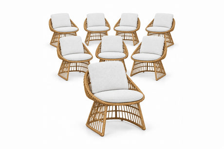 Royal Garden Norden Geflecht Gartenstühle 8er Set Sand
