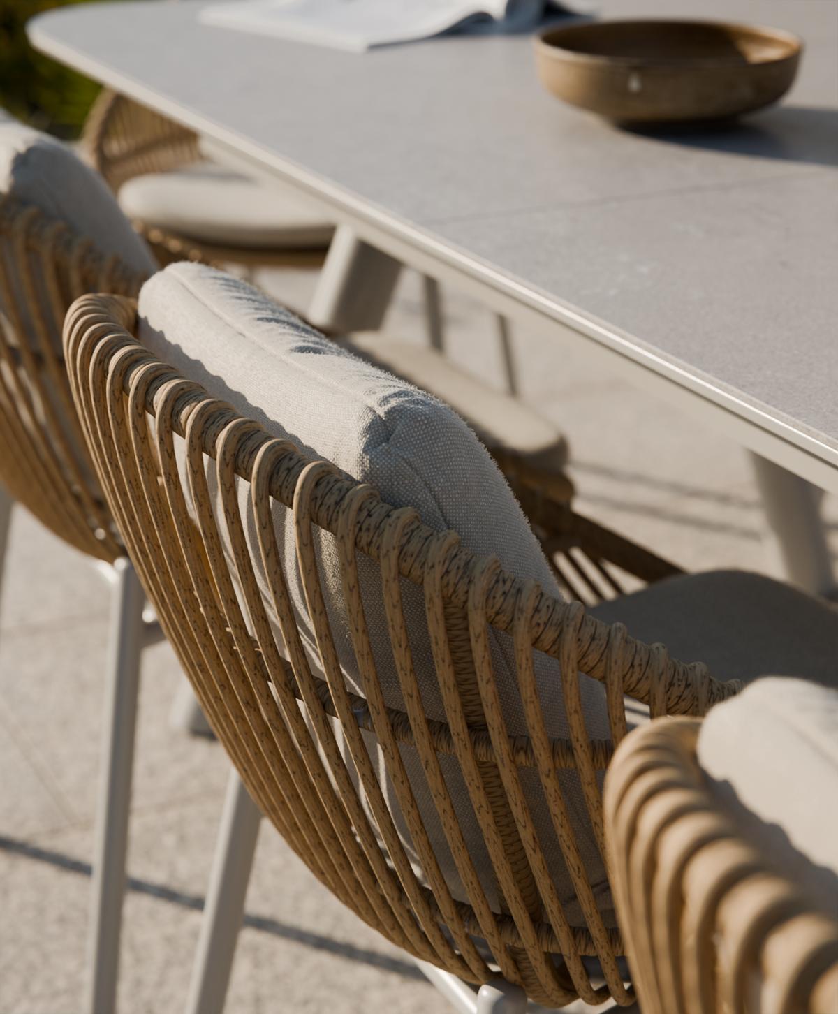 Detail Geflecht Royal Garden Norden Aluminium Gartenstuhl