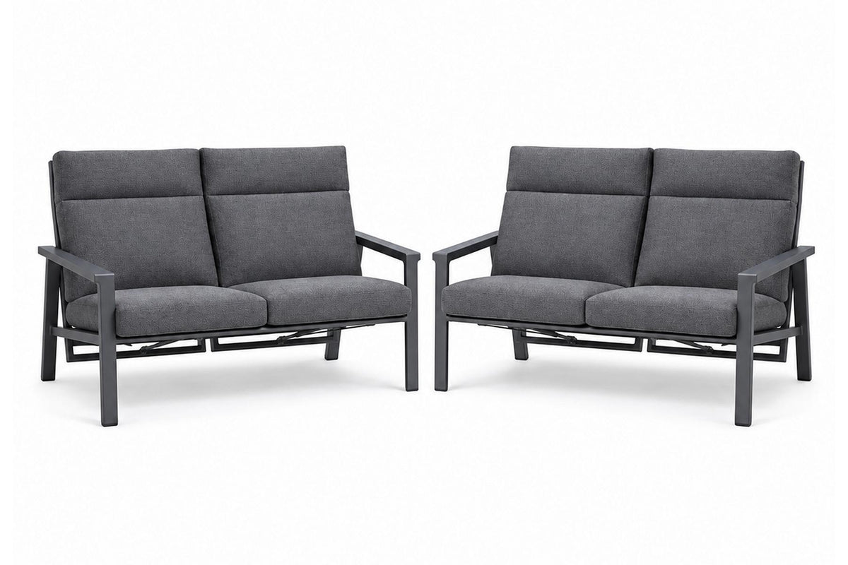Royal Garden Focosa 2-Sitzer Sofas 2er Set Anthrazit