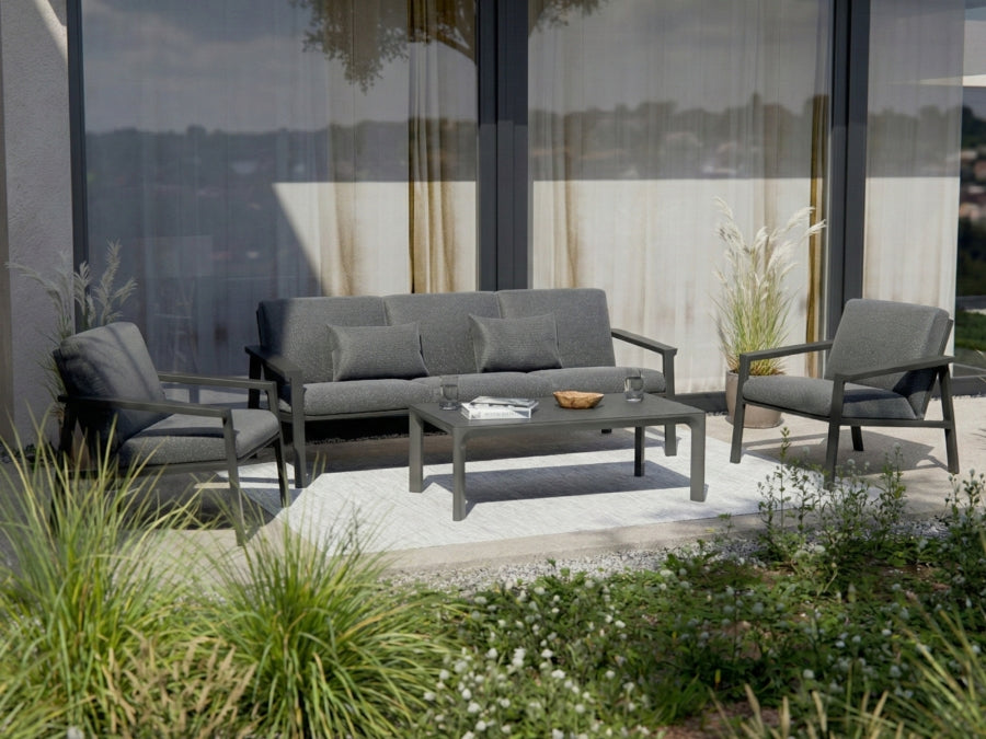 Royal Garden Focosa Aluminium Lounge-Set Anthrazit mit verstellbarem Tisch