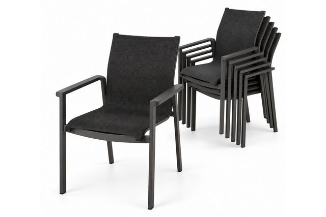 Royal Garden Focosa Stapelstühle 6er Set Anthrazit