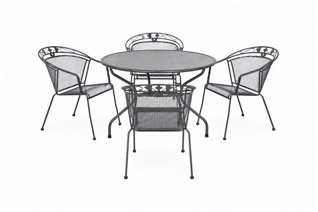 Royal Garden Elegance Gartentisch Set mit 4 Stühlen Ø 110 cm