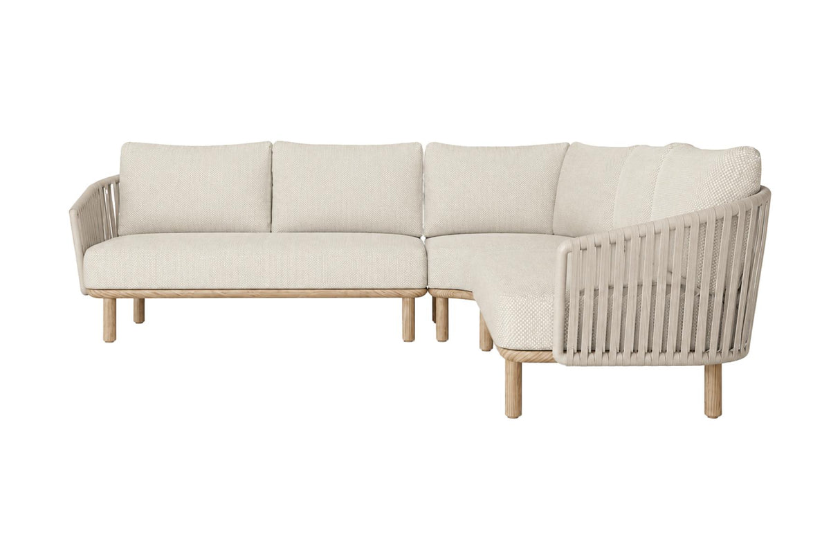 Royal Garden Vila Nova Ecklounge-Set 3-teilig aus Aluminium und Rope Sand