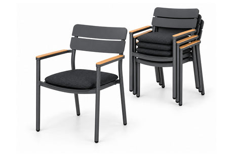 Royal Garden Norland Gartenstuhl 4er Set Anthrazit