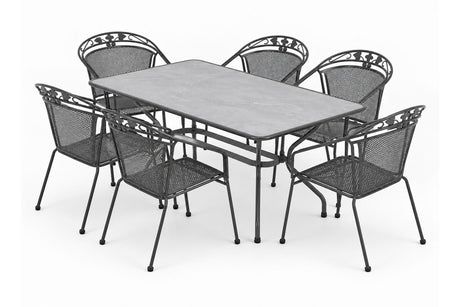 Royal Garden Elegance Gartentisch Set 6 Stühle 150 x 90 cm