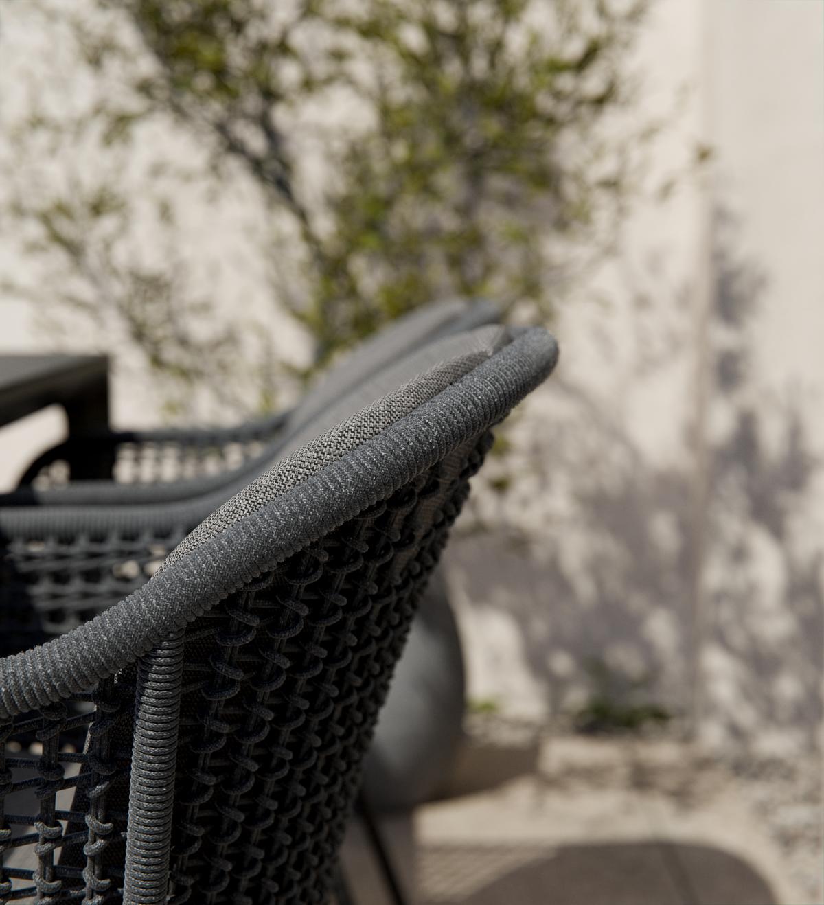Detailbild Royal Garden Pulse Rope Garten-Esstischstuhl Anthrazit