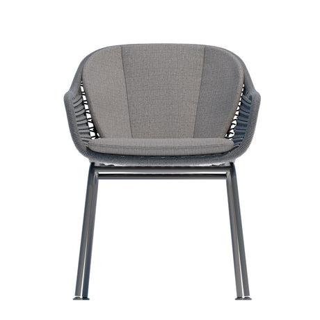 Frontsicht Royal Garden Pulse Rope Garten-Esstischstuhl Anthrazit