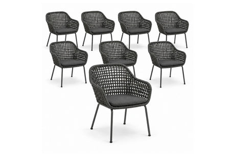 Royal Garden Pulse Rope Gartenstühle 8er Set Anthrazit