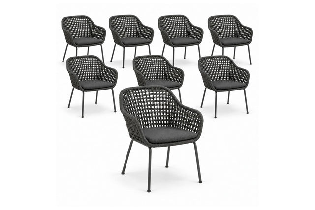 Royal Garden Pulse Rope Gartenstühle 8er Set Anthrazit