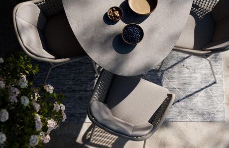 Detailsicht Royal Garden Pulse Rope Garten-Esstischstuhl Sand