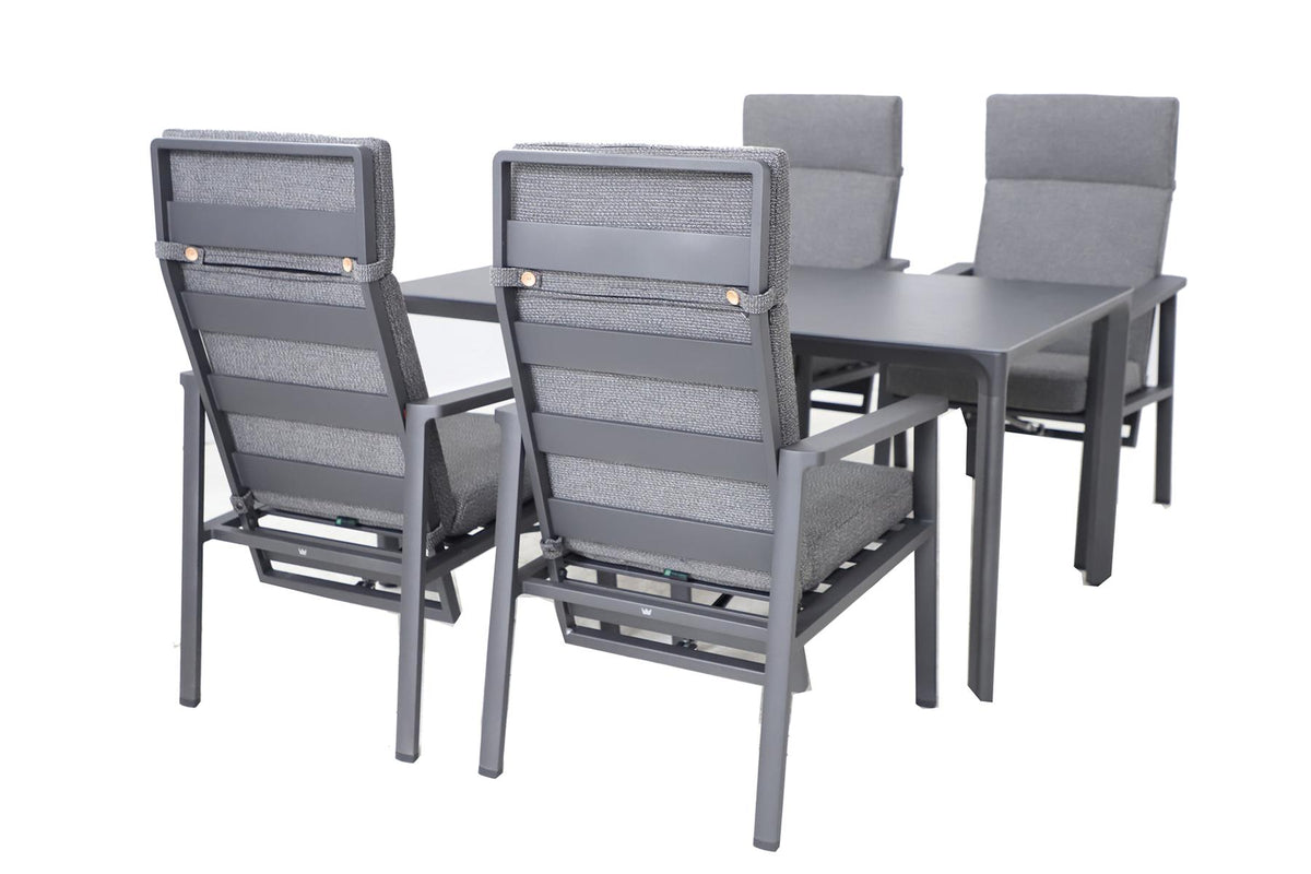 Royal Garden Focosa Nomad Gartentisch Set 4 Personen Anthrazit