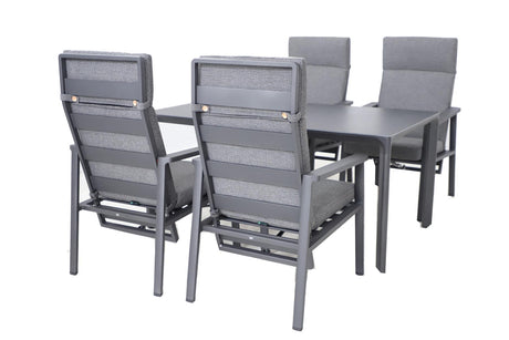 Royal Garden Focosa Nomad Gartentisch Set 4 Personen Anthrazit