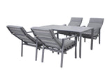 Royal Garden Focosa Nomad Gartentisch Set 4 Personen Anthrazit mit verstellter Rückenlehne