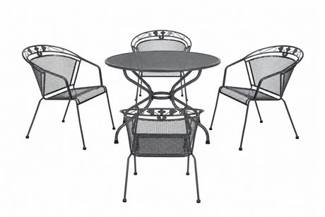 Royal Garden Elegance Gartentisch Set 4 Stühle Streckmetall Ø 105 cm