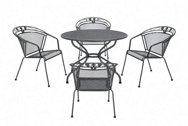 Royal Garden Elegance Gartentisch Set 4 Stühle Streckmetall Ø 105 cm
