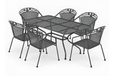 Royal Garden Elegance Gartentisch Set 6 Stühle Streckmetall