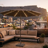 Royal Garden Coro LED Sonnenschirm Ambiente bei Nacht