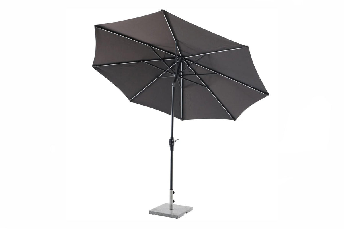 Royal Garden Coro LED Sonnenschirm Set Ø 300 cm Anthrazit mit Marmorständer