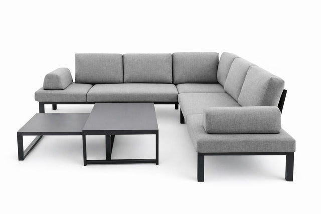 Produktbild MWH Kedino 5-teiliges Aluminium Ecklounge-Set mit Fairstone-Tischen