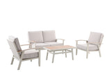 creador Berlin 4-teiliges Gartenloungeset aus Aluminium und Polytex