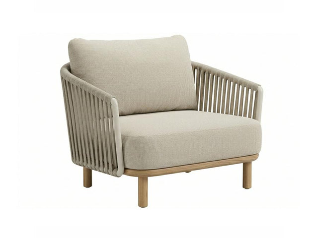 Royal Garden Vila Nova Loungesessel aus Aluminium und Rope Sand/Holzoptik