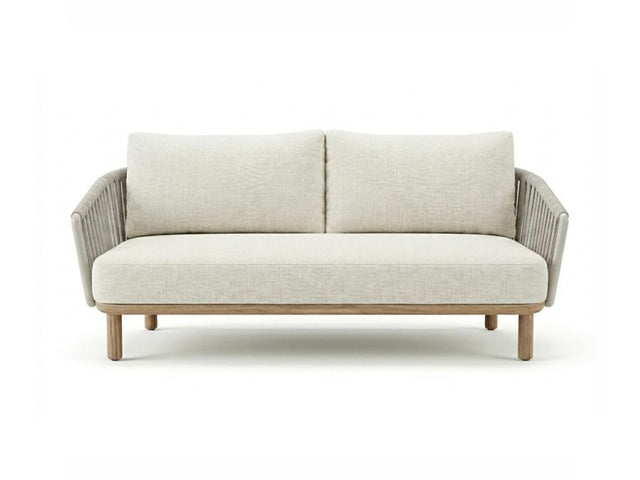 Royal Garden Vila Nova 2-Sitzer-Loungesofa Aluminium/Rope Sand mit Holzoptik