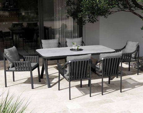 Ambiente MWH Patro Gartenstuhl stapelbar Seilgeflecht Anthrazit