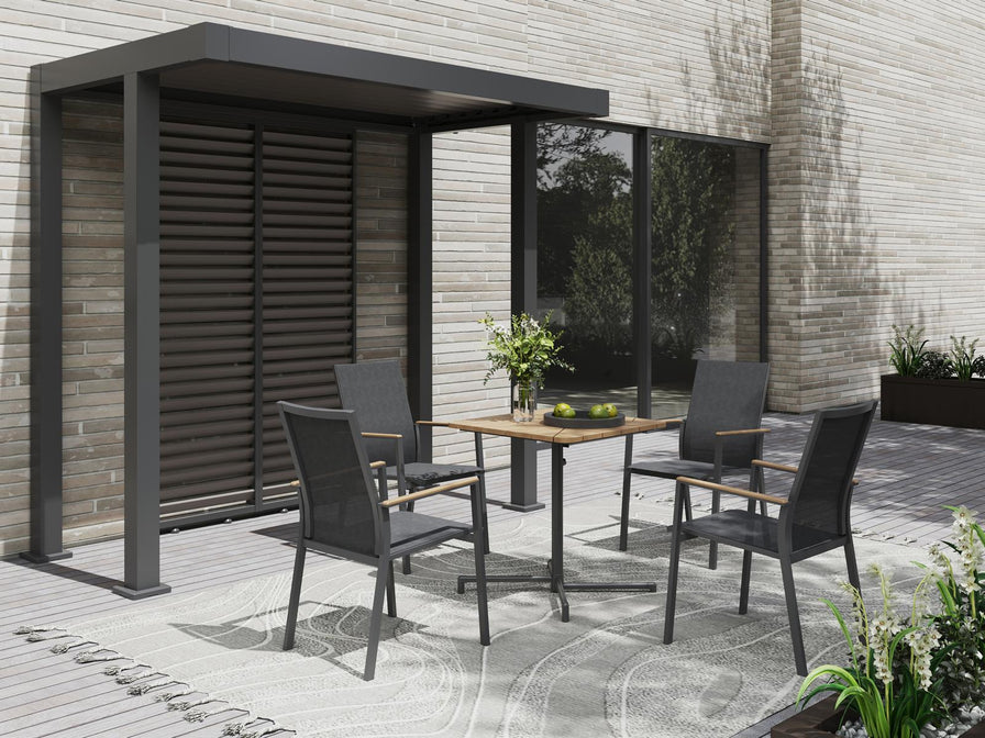 Ambientebild MWH Grillzebo Grill Pergola mit Lamellenwand
