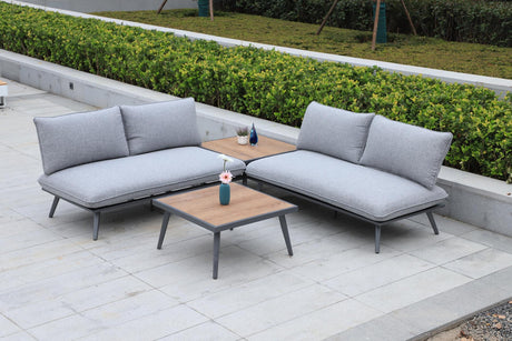 2er creador Antao Balkonlounge mit Crealite Tischplatte