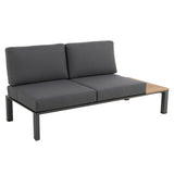  Reno Lounge-Set, Aluminium Ecklounge, Doppelsitz-Sofas, Teak Ablageflächen, Eckelement, Tisch, Teakholzplatte, Gartenmöbel, zeitlose Eleganz, höchster Komfort, Terrassenmöbel, Outdoor-Möbel