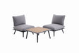 Creador Antao S Lounge-Set Balkonmöbel Outdoor Lounge Wetterfest UV-beständig Robust Holzplatte Aluminium Teakholz Komfortable Kissen Stilvolles Design Gartenmöbel-Set Anthracite Light Grey Teak Look