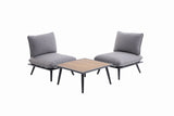 Creador Antao S Lounge-Set Balkonmöbel Outdoor Lounge Wetterfest UV-beständig Robust Holzplatte Aluminium Teakholz Komfortable Kissen Stilvolles Design Gartenmöbel-Set Anthracite Light Grey Teak Look