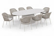 Royal Garden Desert & Pulse Gartentisch-Set mit 8 Rope-Stühlen Sand/Beige