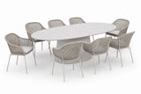 Royal Garden Desert & Pulse Gartentisch-Set mit 8 Rope-Stühlen Sand/Beige