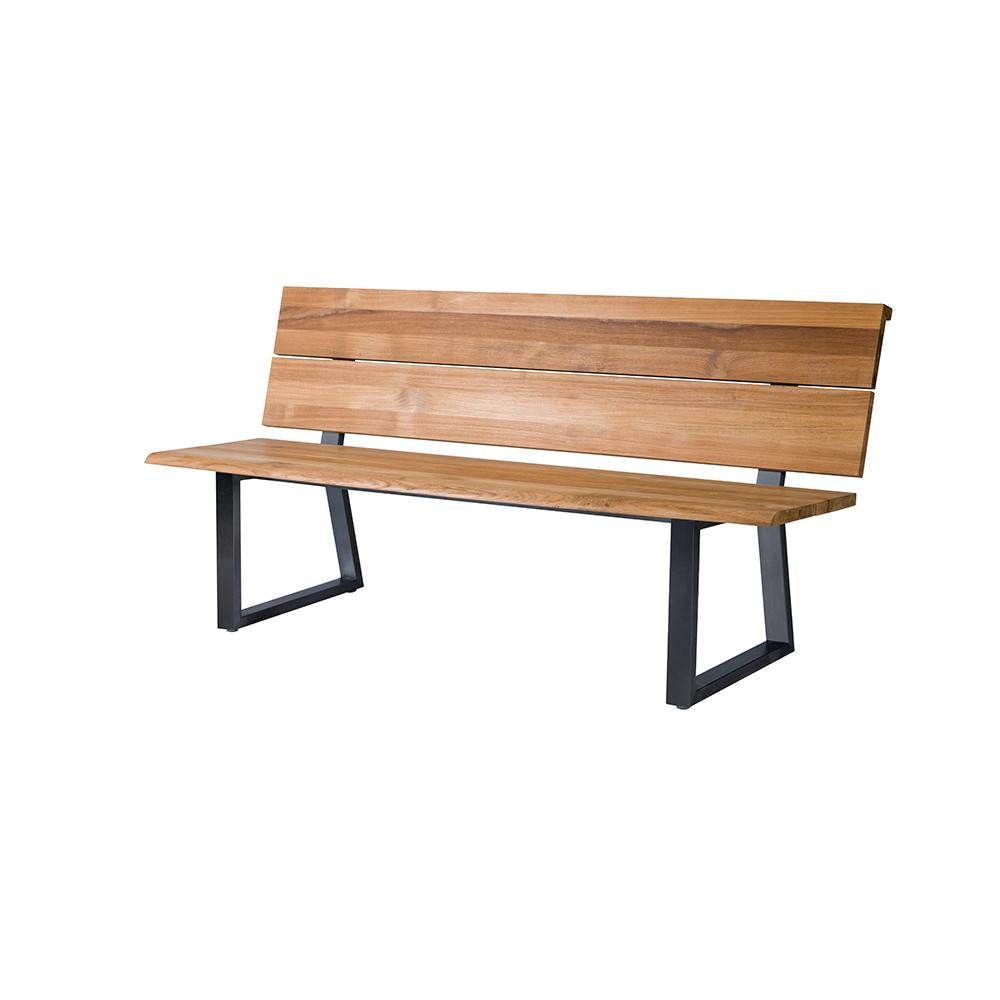 Diamond Garden Pisa Bank Gartenbank Edelstahl Dunkelgrau/Teak 140 cm