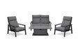 Royal Garden Focosa Aluminium Lounge-Set Anthrazit mit verstellbarem Tisch & Rückenlehnen