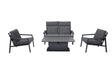 Royal Garden Focosa Aluminium Lounge-Set Anthrazit mit verstellbarem Tisch