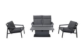 Royal Garden Focosa Aluminium Lounge-Set Anthrazit mit verstellbarem Tisch