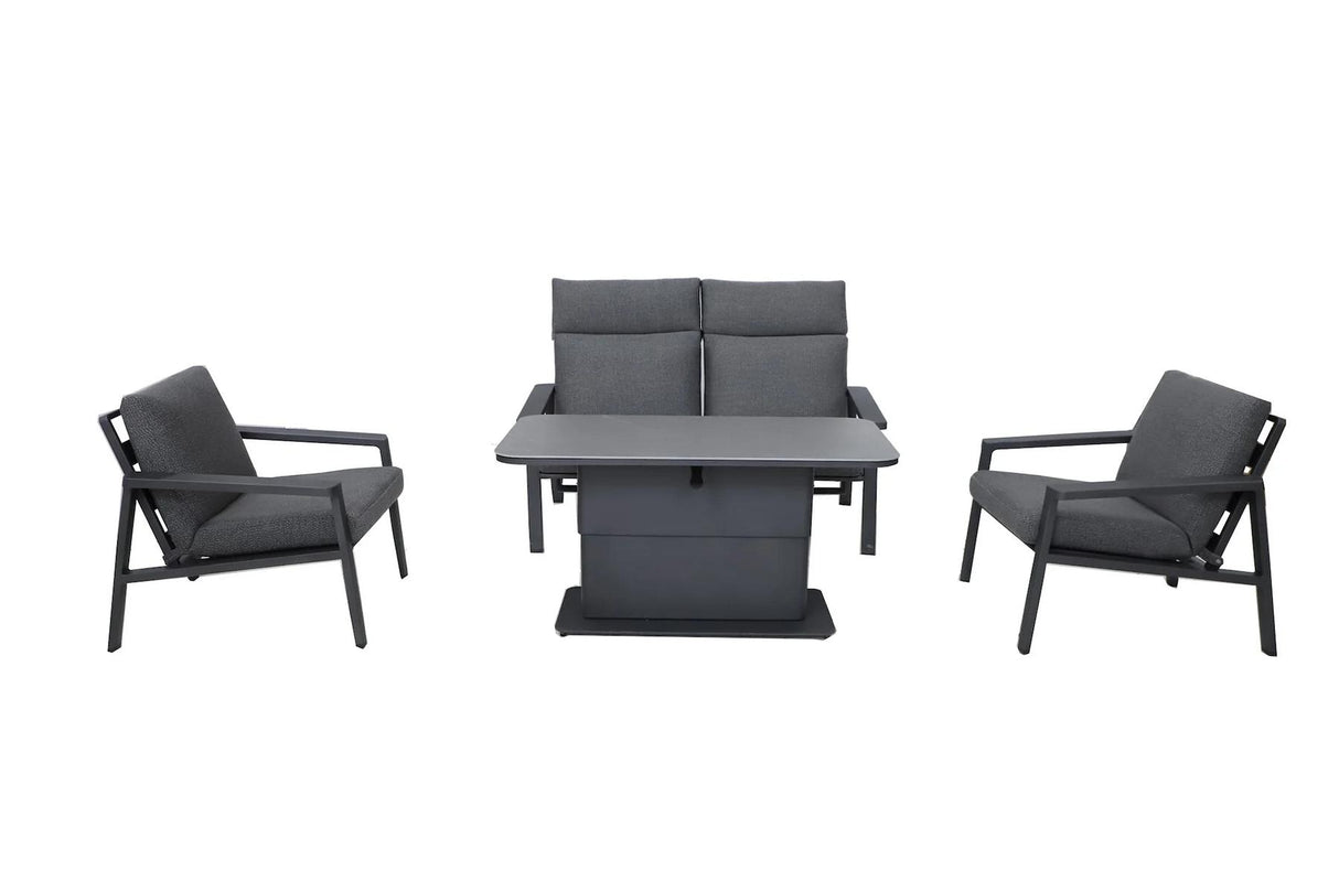 Tisch hochgestellt Royal Garden Focosa Aluminium Lounge-Set Anthrazit mit verstellbarem Tisch