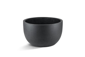 Luca Lifestyle Grigio New Ei-Form niedrig Pflanzentopf Anthrazit