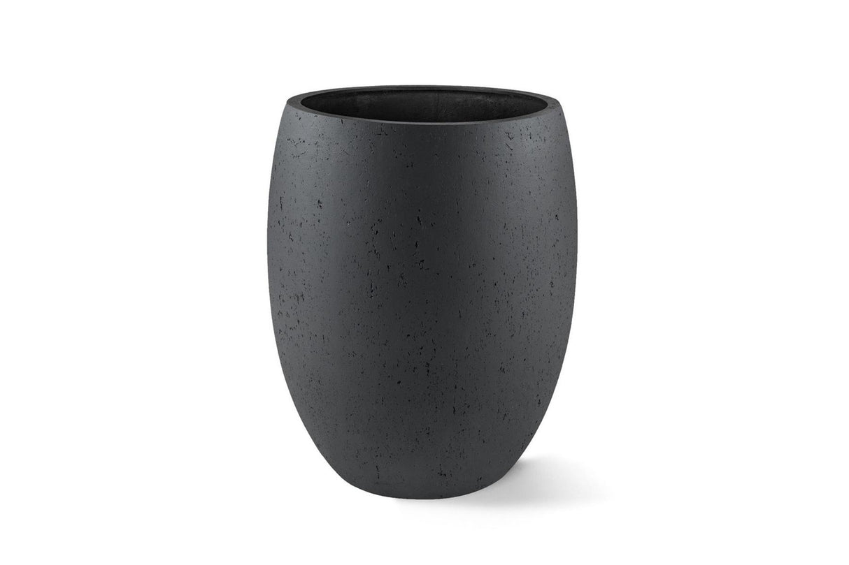 Luca Lifestyle Grigio hoher Ballon-Pflanzkübel aus Fiberglas Anthrazit