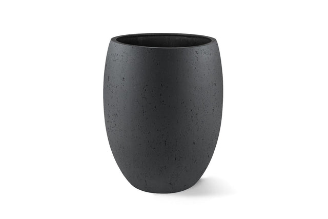 Luca Lifestyle Grigio hoher Ballon-Pflanzkübel aus Fiberglas Anthrazit