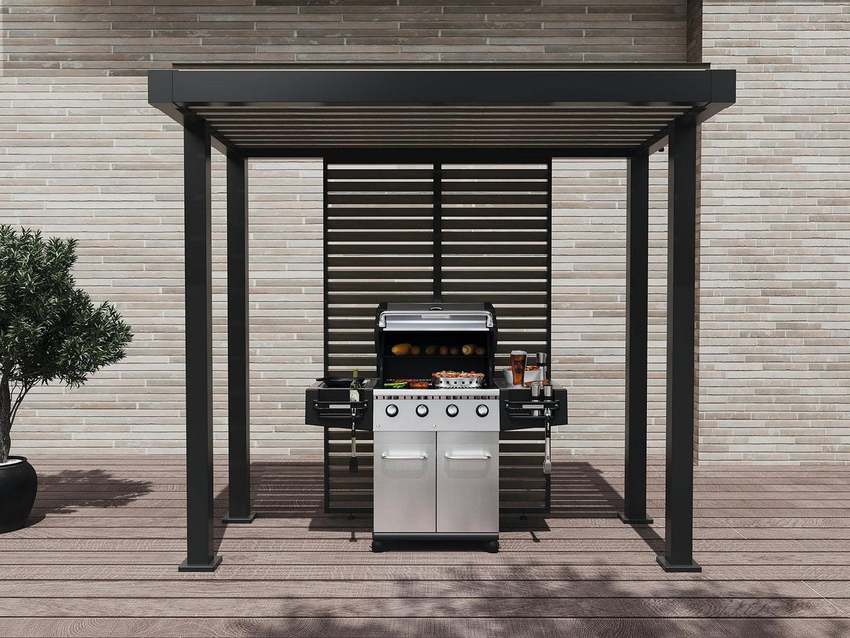 MWH Grillzebo Grill Pergola mit Lamellenwand mit Grill