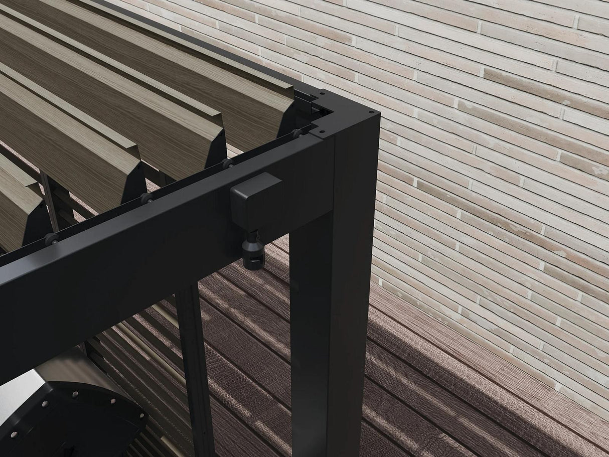 Kurbeldetail MWH Grillzebo Grill Pergola mit Lamellenwand