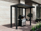 Seitenbild MWH Grillzebo Grill Pergola mit Lamellenwand